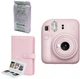Фотокамера мгновенной печати Fujifilm INSTAX Mini 12 Blossom Pink / картридж / фотобумага 10 фото / фотоальбом - изображение 1