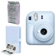 Фотокамера мгновенной печати Fujifilm INSTAX Mini 12 Pastel Blue / картридж / фотобумага 10 фото / фотоальбом - изображение 1