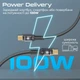 Кабель Promate Lucidline-CC120 USB-C to USB-C 100W Power Delivery 1.2 м Black (lucidline-cc120.black) - изображение 2