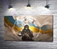 Картина Воин и казак на фоне флага Украины 60x34 см Модуль №1 (003911) - изображение 1