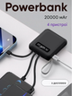 Павербанк PowerBank с шнурами и фонарем 20000mAh Ma-3012 |10W| Черный - изображение 2