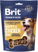 Лакомства для собак Brit Premium Semi-moist Snacks Chicken with Raspberry полувлажные с курицей и малиной 180 г (8595602573912) - изображение 1