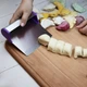 Шпатель скребок для теста из нержавеющей стали с пластиковыми вставками 15 см Фиолетовый - изображение 5