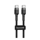 Кабель Baseus Type-C – Type-C PD 60W 2м Cafule Black/Gray (CATKLF-HG1) - изображение 3