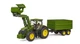 Машинка Bruder Трактор John Deere 7R 350 з фронтальним навантажувачем та двовісним причепом-самоскидом 1:16, 03155 - зображення 2