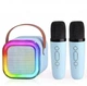 Колонка караоке з 2-ма мікрофонами зі зміною голосу, Bluetooth колонка з RGB підсвічуванням Голуба - зображення 2