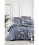 Комплект постільної білизни Satin Cotton First Choice - First Choice - S-481 EVAN INDİGO - Полуторний - Синій - зображення 1