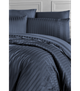 Комплект постельного белья Deluxe Satin Dark Series First Choice - First Choice - DLX-52 NEW TREND DENİM - Евро - Темно-синий - изображение 2