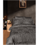 Комплект постільної білизни Jacquard Satin Dark Series First Choice - First Choice - JS-228 Doreta Polama - Євро - Сірий - зображення 1