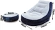 Надувное кресло с подстаканником Intex 68564 Ultra Lounge с пуфиком 154х98 см Серо-черный - изображение 5