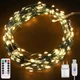 Гирлянда нить "Роса" 20м с пультом, 200 LED, от USB и сети 220В, зеленый провод, 8 режимов, Теплый белый - изображение 1