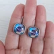 Сережки Hand Made с чернением с кристаллами Сваровски голубого оттенка - изображение 2
