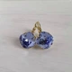 Сережки Hand Made позолочені з кристалами Swarovski світло-волошкового відтінку - зображення 1