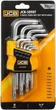 Набор Г-образных ключей TORX с отверстием JCB 9 предметов (JCB-5098T) (СТ-00166200) - изображение 2