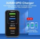 Зарядний пристрій на 65W Швидка зарядка 3 USB-A + 2 Type-C Адаптер для заряджання Samsung, iPhone, Xiaomi, Redmi, Huawei, Realme Блок живлення для телефону - зображення 3