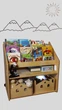 Стеллаж для книг и игрушек Монтессори для детской комнаты 72х70х43 см цвет натуральное дерево (010) - изображение 2