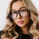 Солнцезащитные очки No Brand авиатор Pilot имиджевые прозрачные с черным - изображение 1