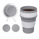 Стакан складной силиконовый Collapsible Coffee Cup чашка 350мл серый - изображение 3
