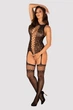 Боді-комбинезон ажурный Obsessive F236 Черный S/M/L (SO7232) - изображение 1