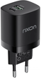 Мережевий зарядний пристрій Rixon RX30B 30W USB-C USB-A Black (8594221080153) - зображення 2