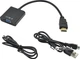 Адаптер STLab HDMI - VGA, 0.15 м с кабелями аудио и питания от USB (U-990 black) - изображение 4
