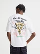 Футболка хлопковая оверсайз мужская H&M 271034065_delivery XL Белая с принтом (2727000041410) - изображение 2