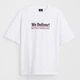 Футболка хлопковая оверсайз мужская H&M 271034065_delivery XL Белая с принтом (2727000041410) - изображение 4