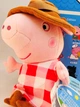Плюшевая игрушка Свинка Пеппа Ковбой в шляпе 20 см Peppa из семьи Пеппа Голограмма в коробке Розовая - изображение 3