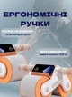 Ролик колесо для пресса, тренажер спортивный фитнес рол с автоматическим откатом гимнастический для мышц живота для занятий в домашних условиях, оранжевый с белым (LS-KP-01) - изображение 5