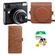 Подарунковий набір камера миттєвого друку Fujifilm Instax Square SQ40/ Чохол коричневий/ Фотоальбом коричневий (80 фото) / Фотопапір (20 знімків) - зображення 1