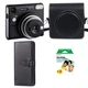 Подарунковий набір камера миттєвого друку Fujifilm Instax Square SQ40/ Чохол чорний / Фотоальбом чорний (80 фото) / Фотопапір (20 знімків) - изображение 1
