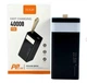 Універсальна мобільна батарея 40000 mAh, wuw tugii y54, Black, 22.5 Вт, 1xType-C (pd3.0)/2xUSB (qc3.0), цифровий led дисплей, led ліхтарик (tugii-y54) - зображення 2