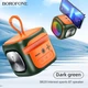 Бездротова колонка Borofone BR29 (Bluetooth, FM-тюнер, медіаплеєр, 7 Вт, LED-підсвічування, вологозахист, підставка під телефон) - Зелений - зображення 3