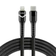 Кабель USB-C to Apple Lightning everActive CBB-1CIR 1m, USB 2.0, PD 27W, Black в оплетке с RGB подсветкой - изображение 2
