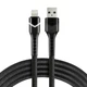Кабель USB to Apple Lightning everActive CBB-1IBR 1m RGB, USB 2.0, 2.4A, Black в оплетке с RGB подсветкой - изображение 2