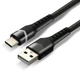 Кабель USB на USB-C everActive CBB-2CBR 2m RGB, USB 2.0, PD 3A 60W, черный в оплетке с RGB подсветкой - изображение 3
