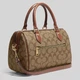 Сумка кожаная Coach Rowan Satchel In Signature Canvas In Khaki Saddle 2 (CH280) коричневая - изображение 4