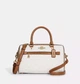 Сумка шкіряна Rowan Satchel In Blocked Signature Canvas Glacier White Multi (Ca149) - зображення 1