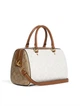 Сумка шкіряна Rowan Satchel In Blocked Signature Canvas Glacier White Multi (Ca149) - зображення 2
