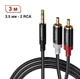 Аудиокабель Toocki 3.5 мм - 2 RCA адаптер-разветвитель для ТВ / планшета / ноутбука, 3 м, черный (78322979) - изображение 1