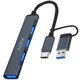 Портативний Type-C HUB з адаптером для USB / концентратор UH05-D, хаб 4в1: 3 x USB 2.0, 1 x USB 3.0, Сірий - зображення 1