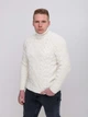 Свитер мужской молочный теплый с горлом и косами 230-570-1 XL - изображение 1