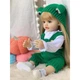 Лялька 55 см ручної роботи велика вінілова Reborn Baby Doll зі справжнім волоссям та блакитними очима - зображення 4