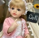 Велика вінілова лялька 55 см ручної роботи Reborn Baby Doll зі справжнім волоссям та красивими очима. - зображення 3