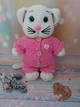 М'яка плюшева іграшка handmade Котик у комбінезоні 32 см в'язаний гачком амігурумі - зображення 6