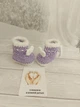 Плюшеві Пінетки handmade для дівчинки на 0-6 місяців в'язані гачком - зображення 4