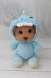 Мягкая игрушка handmade Мишка в костюме динозавра 30 см вязаный крючком амигуруми - изображение 1