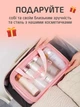 Косметичка органайзер женская дорожная маленькая для косметики и бассейна UnA прозрачная для душа размер L розовый + 1 шт крючок (136.0224) - изображение 6