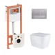 Готове рішення Qtap для ванної кімнати: підвісний унітаз Tern Ultra Quiet 525x345x360 + комплект інсталяції Nest 4 в 1 (квадратна клавіша Satin) - изображение 1
