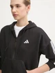 Толстовка на флисе на молнии с капюшоном женская Adidas W 3S Fl Fz Hd JE1283 XL Black/White (4067902074153) - изображение 4